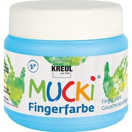 Kreul Mucki - Fingerfarbe hellblau, 150ml 23113 Abwaschbare Blau