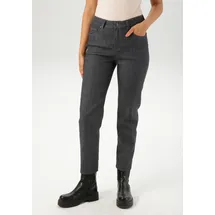 Aniston SELECTED Straight-Jeans ANISTON SELECTED, Damen, Gr. 48, N-Gr, grau (anthra, meliert), Jeans, Obermaterial: 81% Baumwolle, 17% Polyester, 2% Elasthan, unifarben, Basic, Basic 7/8-Länge, Jeans Straight-Jeans, in Straight-Form und mit moderner Waschung