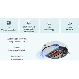 Roborock S8 Pro Ultra Original Zubehör VibraRise 2.0 Mopp (2 Stück) - Grau