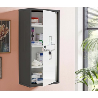 Tchibo - Medikamentenschrank - 34,5x19,5x71,5cm - anthrazit - Holz / Glas / Metall