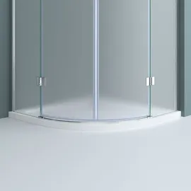 doporro Duschkabine 90x90 viertelkreis Dusche Duschabtrennung inkl. flache-Duschwanne ESG-Sicherheitsglas Satiniert Easy-Clean-Beschichtung Ravenna02VS