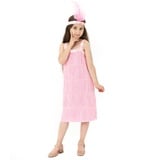 Rabtero Kids Roaring the 20er Jahre Fancy Kleid Kostüm, Mädchen Flapper Kleid mit Perlenkette und Feder Stirnband, Gangster Flapper Kleid für Mädchen, Rosa, X-Large 10-12