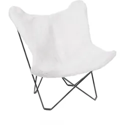 Heitmann Felle Schmetterlingsessel BKF chair Lammfell geschoren naturweiß