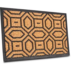 Fußmatte HANSE HOME "Mix Mats Gummi Kokos Diamonds, Türmatte", schwarz (kokos,schwarz), B:45cm H:8mm L:75cm, Kokos, Teppiche, Strapazierfähig, pflegeleicht, robust, wetterfest, UV-beständig