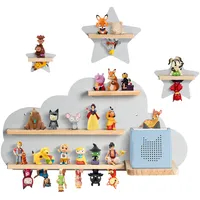 Todeco Tonie-Regal für Toniebox Hörfiguren, Magnetische Aufbewahrung für 20-25 Tonie, Perfekte Tonie Aufbewahrung im Kinderzimmer für Mädchen & Jungen, Graue Wolke und Stern