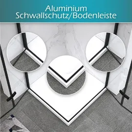 i-flair Matilde Eckdusche mit Falttür links 80 x 90 cm Schwarz Sicherheitsglas DK11B