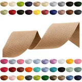 Gurtband 2m 5m 10m 50m, 50 Farben, Breite 10mm 15mm 20mm 25mm 30mm 40mm 50 mm Taschengurt Polypropylen Ideal für DIY-Projekte, Handarbeiten (101) Cappuccino, 30mm x 10m