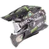 Broken Head Supermoto- & Motocross-Helm Resolution Grün + MX-Brille Regulator...