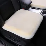 champracer Lammfell Autositzbezug, Flauschige Pelz-Autositz-Kissen, Lammfell SitzbezüGe Auto Vordersitze, Universal Fit PlüSch Auto Sitzkissen Winter Warm (Creme Farbe)