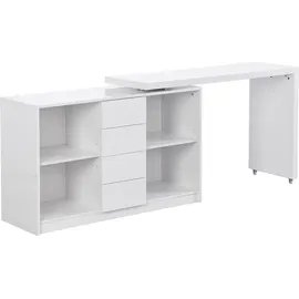 vente-unique Kinderschreibtisch PAVELO MDF 360° drehbar weiß