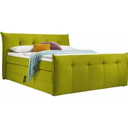 Boxspringbett "Florida", grün, B:185cm L:228cm, Feingewebe (100% Polyester), SET ONE BY MUSTERRING, Komplettbetten, Boxspringbett, mit Bettkasten, in 5 Liegekomfortvarianten