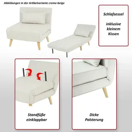 MCW Sessel D35 Stoff/Textil 80 x 90 x 100 cm Grün mit Schlaffunktion