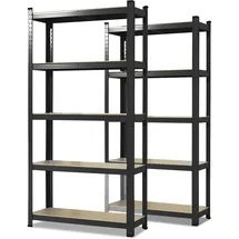 Karat Schwerlastregal Odin 2er Set Traglast bis 875 kg Schwarz 200 x 100 x 50 cm