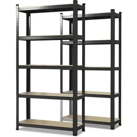 Karat Schwerlastregal Odin 2er Set Traglast bis 875 kg Schwarz 200 x 100 x 50 cm