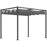 Outsunny - Pergola ca. 3x2m Garten Pavillon Terrassendachung Metall Freistehender Gartenpavillon mit Verstellbares Dach, uv Schutz, Sonnenschutz für