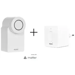 Nuki Smart Lock 4. Generation weiß + Nuki Bridge weiß