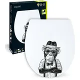 Sitzplatz WC-Sitz Motiv Stadtaffe