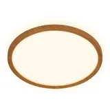 Briloner Leuchten Deckenleuchte, Wohnzimmerlampe, LED Panel, Küchenlampe, Schlafzimmerlampe, 29x3 cm, Holzrahmen