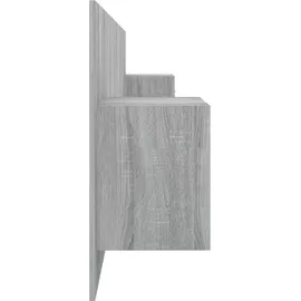 vidaXL Kopfteil mit Nachttischen Grau Sonoma Holzwerkstoff