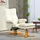 Homcom Relaxsessel mit Hocker Kunstleder 86 x 99 x 80 cm Cremeweiß