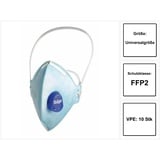 Dräger X-plore 1720 NR D V Halbmaske 10 Stück ( 3951084 ) FFP2 Partikelfiltrierend Universalgröße mit CoolMAX Ventil Atemschutzmaske,