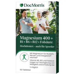 DocMorris Magnesium 400 mg - Mit B-Vitaminen gegen Müdigkeit & für Muskeln, 60 St