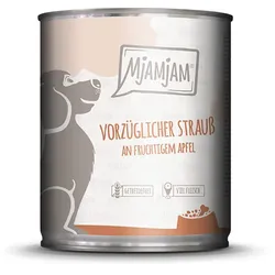 MjAMjAM – ausgewählte Fleischsorten 800g MjAMjAM Hund 6x800g Strauß mit Apfel