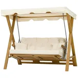 JV Möbel Hollywoodschaukel Beige 3-Sitzer