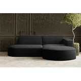 kaiser möbel Ecksofa Designer MODENA STUDIO stoff Dicker cord Poso Schwarz Rechts -, Schwarz