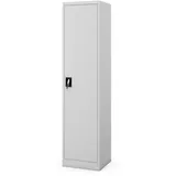 Jan Nowak Aktenschrank Metall Büroschrank abschließbar 45 cm ALEX 4 Böden Stahl schmal (Stahl 0,6 mm Wandmontage möglich PZH-zertifiziert 185 cm) Aktenschrank Schloss 2 Schlüssel platzsparend 9 Farben robust grau