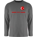 Shirtracer Rundhalsshirt Türkei Trikot Wappen, Türkiye mit Stolz, Türkisches Fan-Motiv 2026 Fussball WM Fanartikel grau 3XL