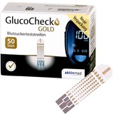 AKTIVMED GMBH GlucoCheck Gold, Blutzuckerteststreifen, 50 Stück