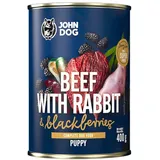 John Dog RINDER KANINCHEN BROMBEER 400g DOSE FUTTER