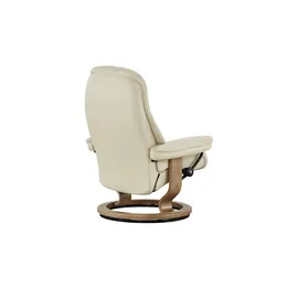 Stressless Relaxsessel Leder 75 x 100 x 73 cm creme mit Hocker