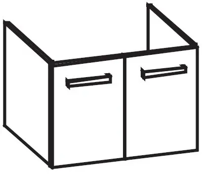 Artiqua 414 Waschtischunterschrank für Legato 415380, 415381 Anthrazit Glanz, 414-WU2T-V133-7065-51 414-WU2T-V133-7065-51