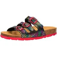 LICO Mädchen Bioline Starline Hausschuh, schwarz/bunt, 28 EU