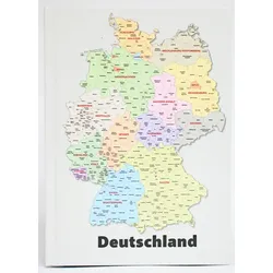 ADINA Notizbuch A5 fester Deckel dotted Deutschlandkarte