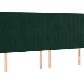 vidaXL Boxspringbett 180 x 200 cm Dunkelgrün