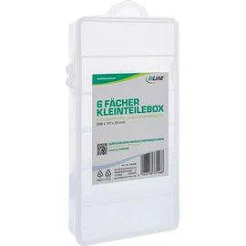 InLine InLine® Kleinteilebox, 6 Fächer, Abmessungen: 206x107x33mm, transparent