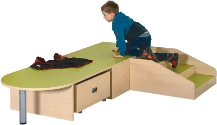 Podestanlage 12, 3teilig, mit Linoleum-Deckplatten
