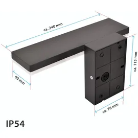 Maxkomfort Außenwandleuchte Aluminium 10 W 17503 schwarz