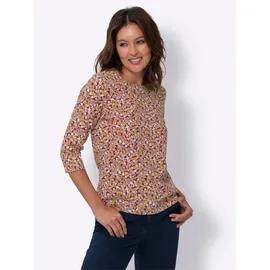 Sieh an! 3/4-Arm-Shirt in dunkelrot-ocker-bedruckt | Gr.: 50