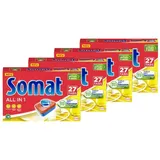 Somat All in 1 Spülmaschinen Tabs (4x27 Tabs), Geschirrspül Tabs für strahlende Sauberkeit auch bei niedrigen Temperaturen, kraftvoll gegen Eingetrocknetes