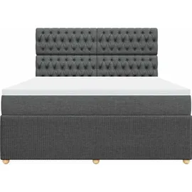 vidaXL Boxspringbett 180 x 200 cm Dunkelgrau