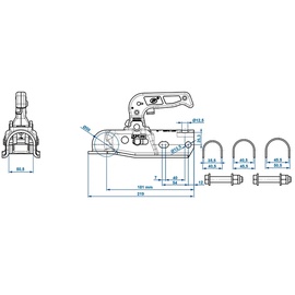 PRO PLUS ProPlus 341042 Kugelkupplung Stahl 40/45/50mm gebremst