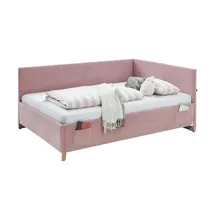 Sofa.de Polsterbettgestell mit USB-Anschluss ¦ rosa/pink ¦ Maße (cm): B: 130 H: 90