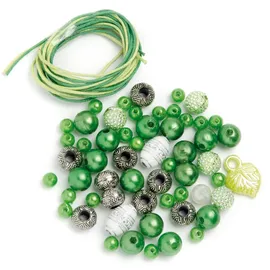 Glorex  Perlen-Set grün/weiß