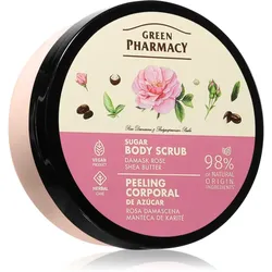 Green Pharmacy Damask Rose & Shea Butter Body Scrub Körper-Peeling mit Zucker 200 ml