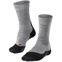 FALKE Herren Socken - Trekking Socken TK2, Polsterung, Merino-Wollmix Grau 46-48