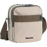 DISCOVERY Schultertasche "Downtown", Damen, Gr. B/H/T: 18,5cm x 18,5cm x 7cm, beige (sand), Kunstfaser, mehrfarbig, Taschen Schultertasche, mit RFID-Sicherheitsfach